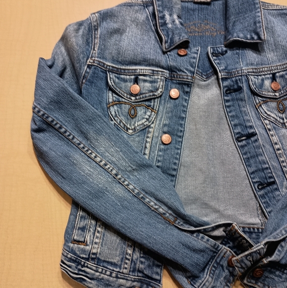 American Rag Denim Jean Cropped Jacket Size Small - Picture 3 of 9